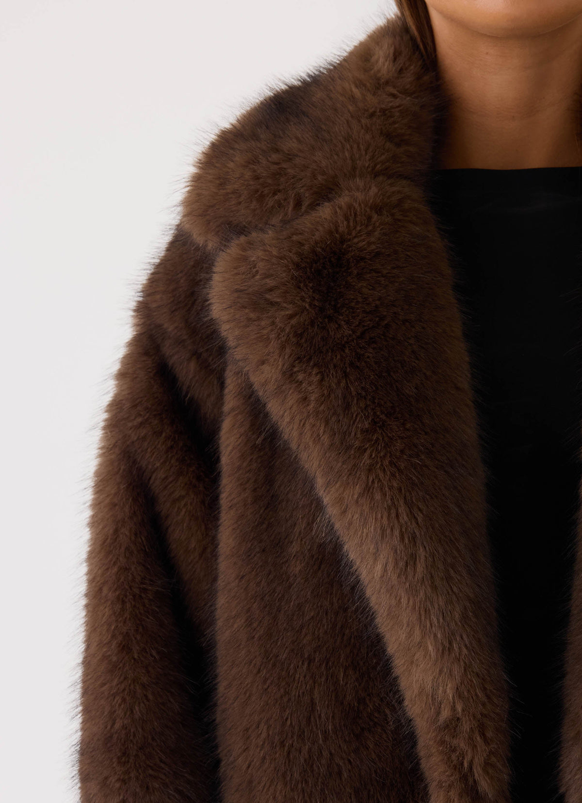 aspen avenue faux fur coat chocolate