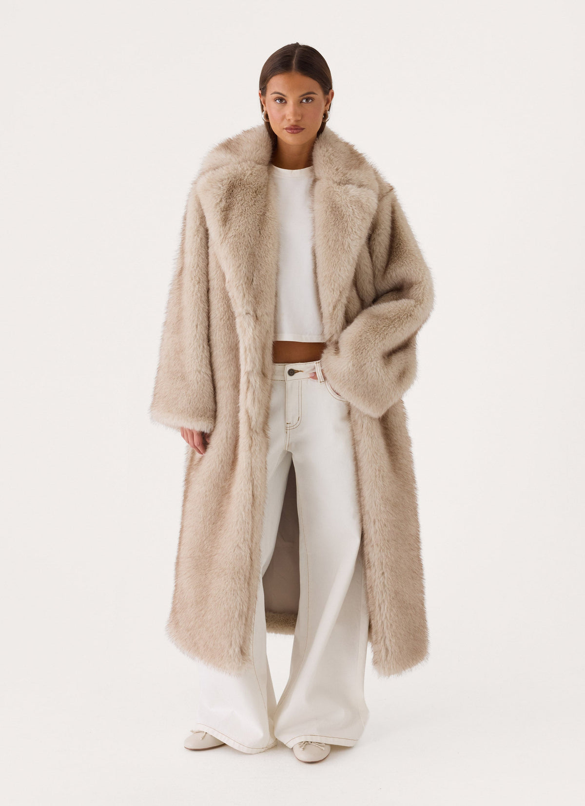 aspen avenue faux fur coat natural