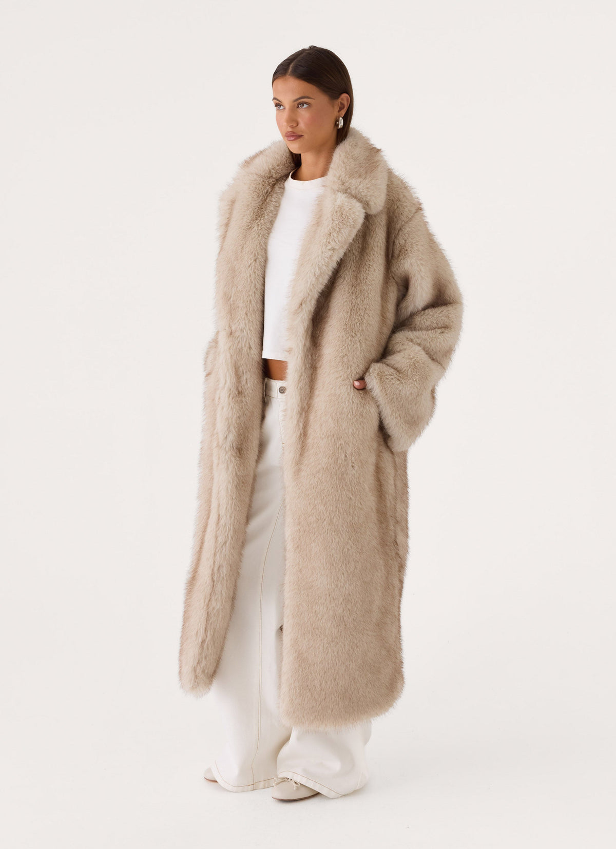 aspen avenue faux fur coat natural