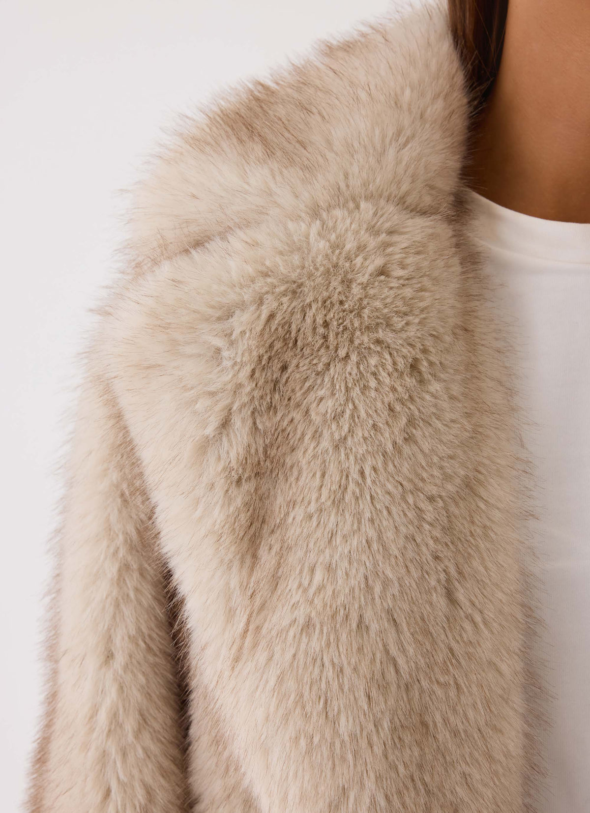 aspen avenue faux fur coat natural