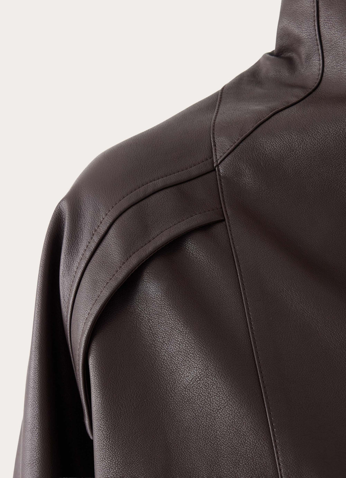 deliana oversized faux leather jacket chocolate