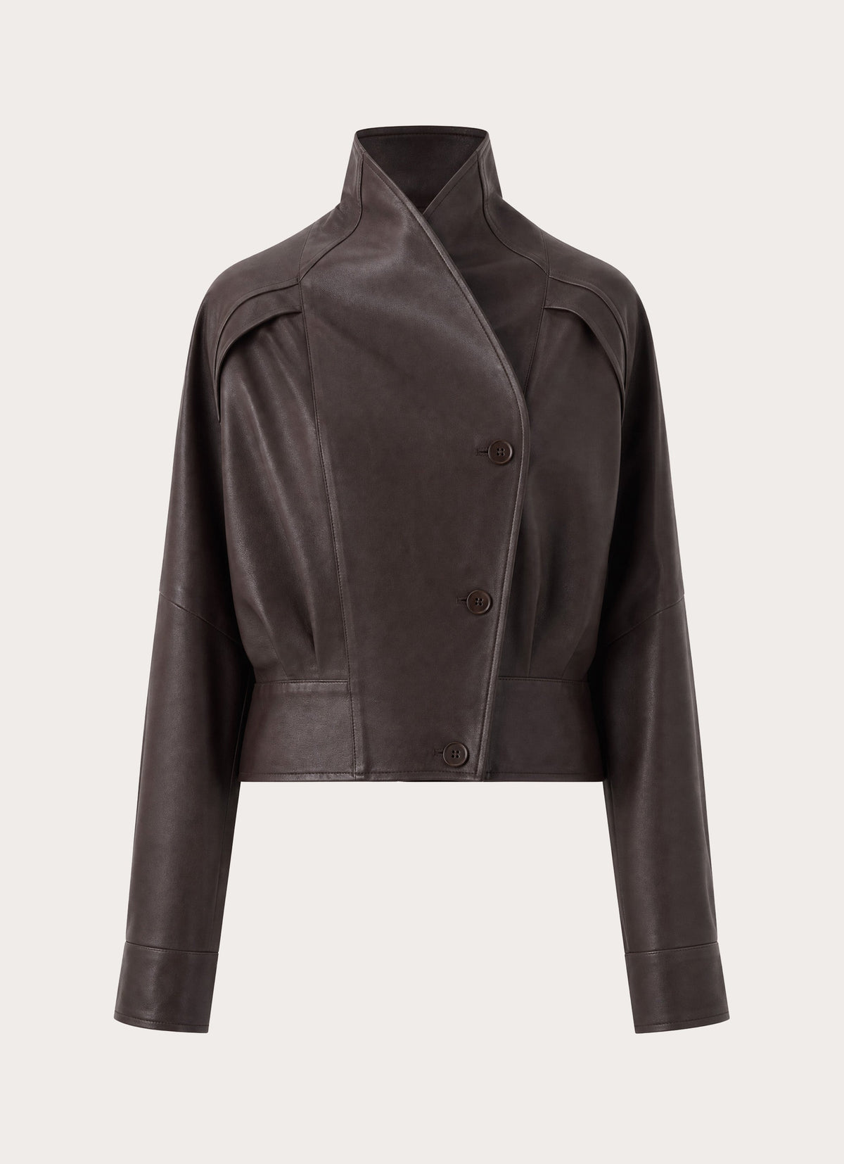 deliana oversized faux leather jacket chocolate