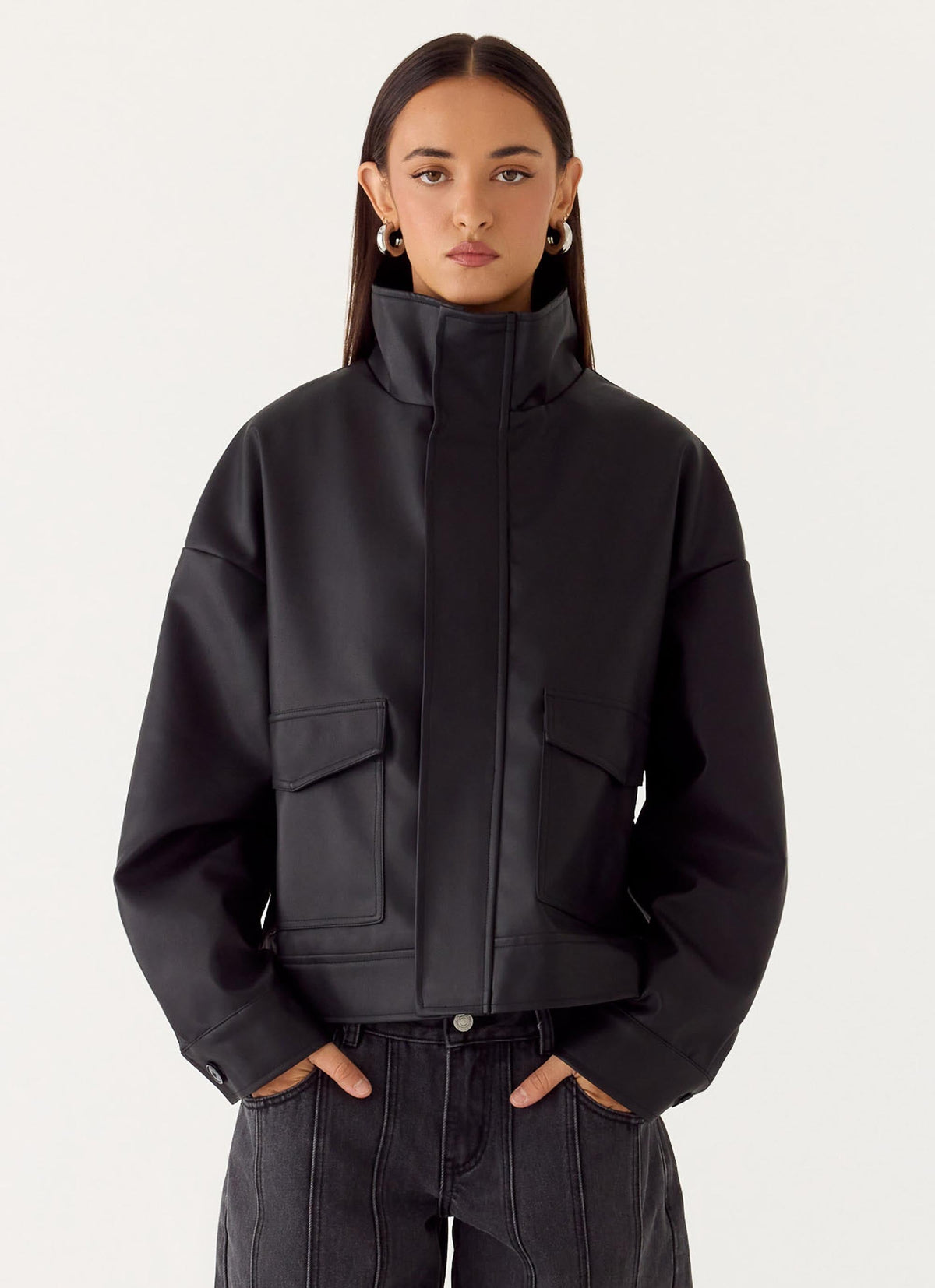 james pu bomber jacket black
