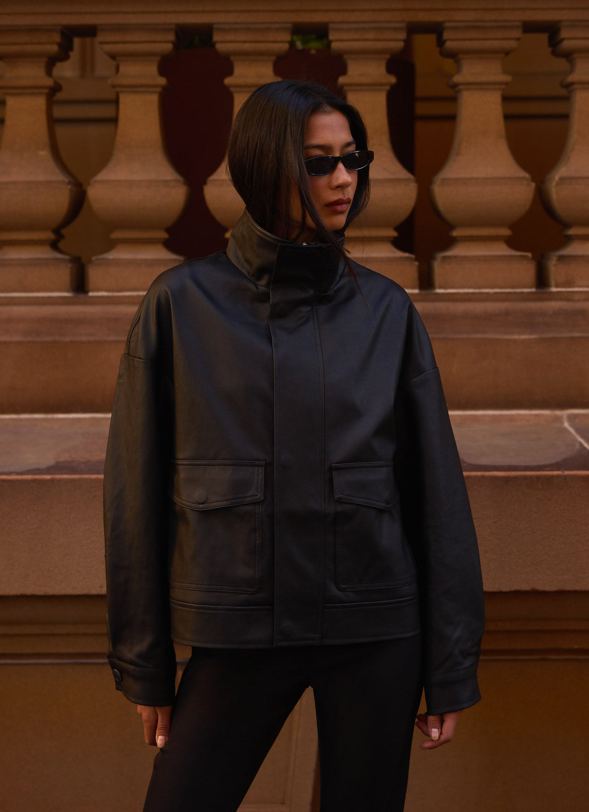 james pu bomber jacket black