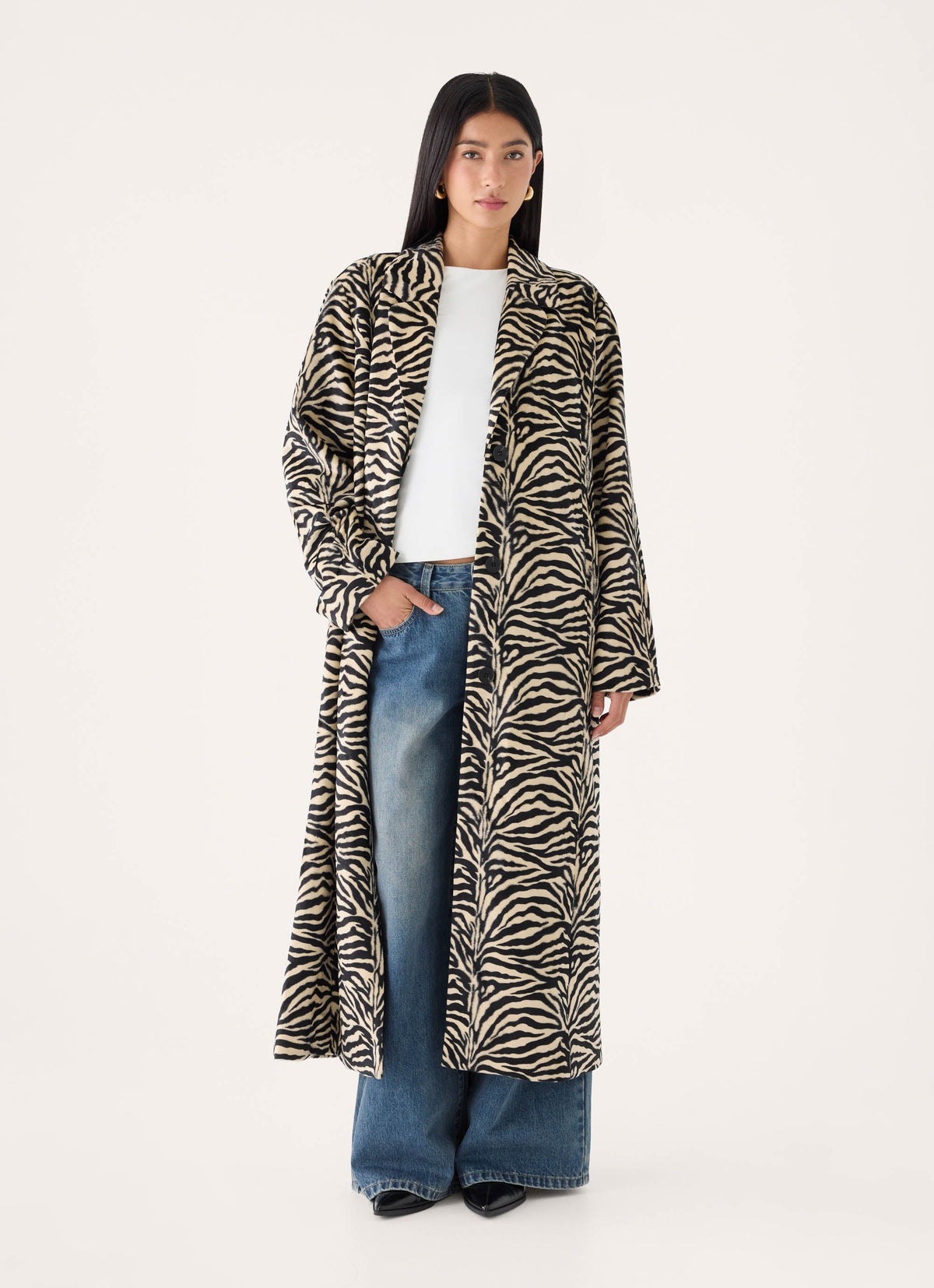 lirena fitted zebra coat zebra