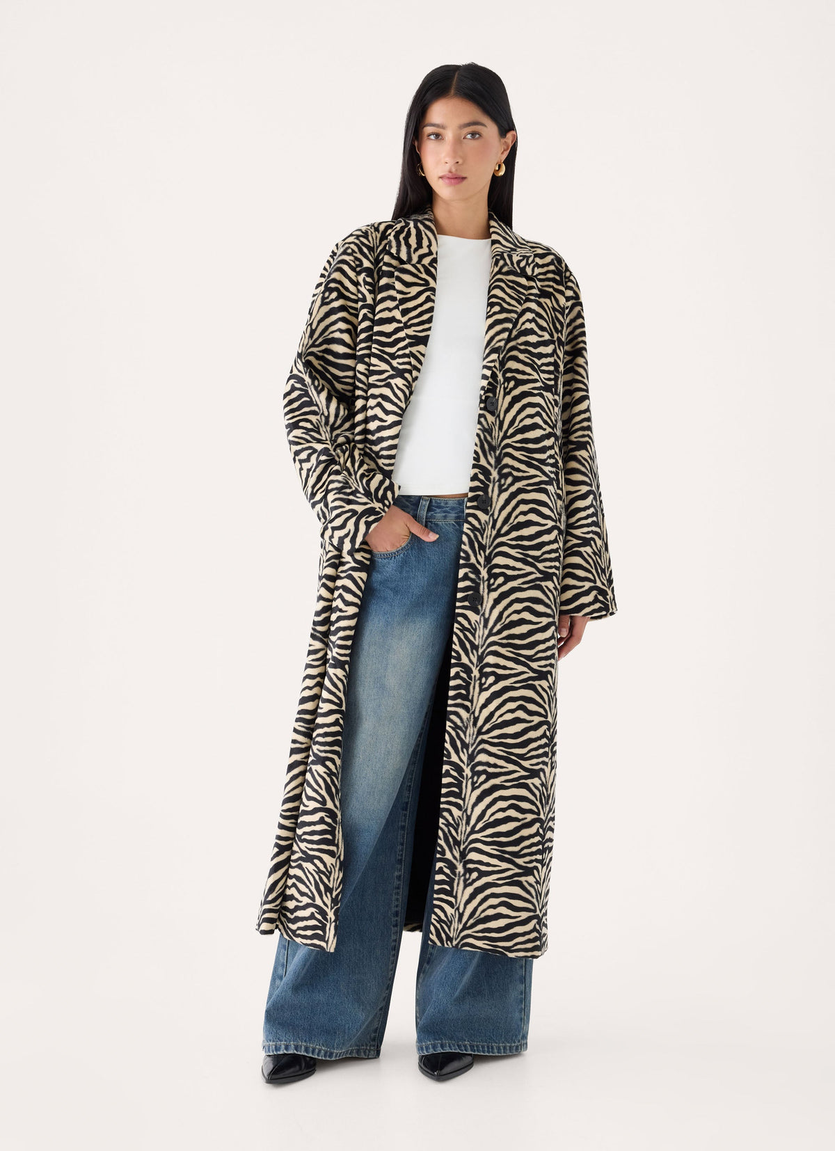 lirena fitted zebra coat zebra