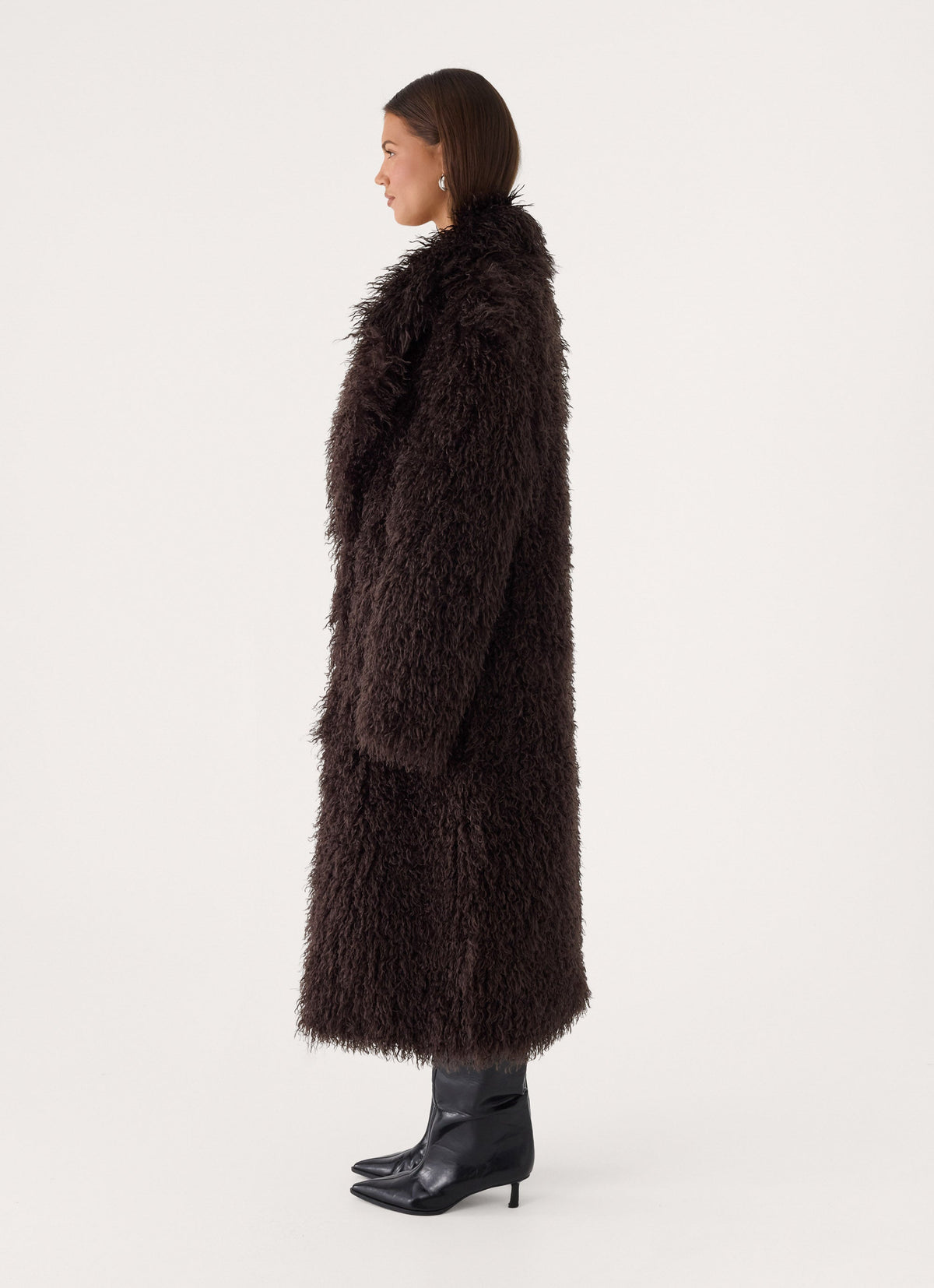 valensia faux fur coat deep taupe